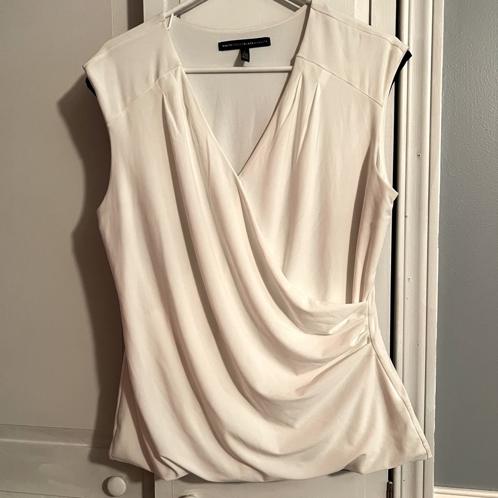 Two! WHBM sleeveless tops - one black one white - size Large